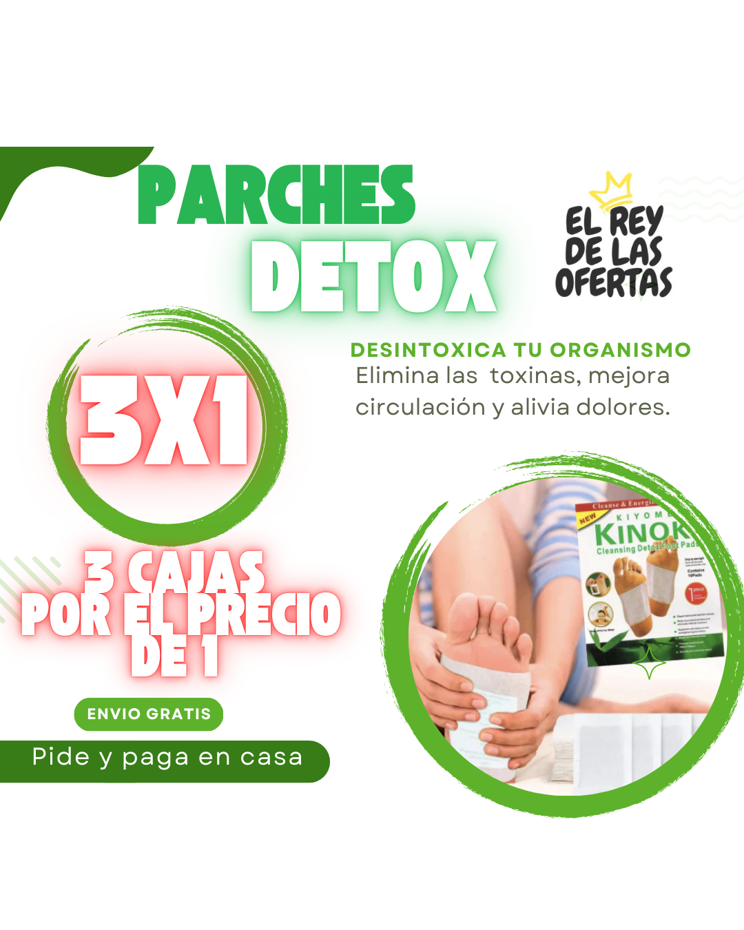 Parches detox Alivia Dolores y Desintoxica (30 unidades) mega oferta.